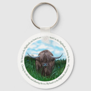 Hoogland Cow, mijn hart in de hooglanden Sleutelhanger