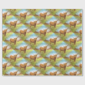 Hoogland Cow-patroon. Cadeaupapier (Vlak)