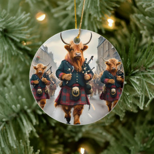 Hoogland Harmonie: Doedelzak Hoogland Koe Band  Keramisch Ornament
