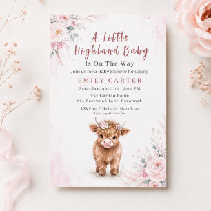 Hoogland Koe Baby Meisje Baby Shower Kaart