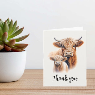 Hoogland Koe Baby shower Hartelijk dank voor downl Kaart