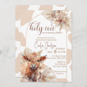 Hoogland koe Boho Pampas Grass baby shower Kaart (Voorkant / Achterkant)