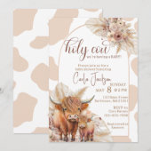 Hoogland koe Boho Pampas Grass baby shower Kaart (Voorkant / Achterkant)