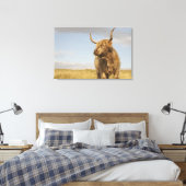 Hoogland Koe Canvas Afdruk (Insitu (Slaapkamer))