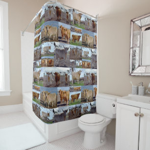 Hoogland Koe Foto-collage, Shower Curtain Douchegordijn