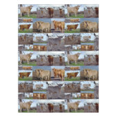 Hoogland Koe Fotocollage, tablet Tafelkleed (Voorkant)