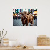 Hoogland Koe in Times Square Poster (Keuken)