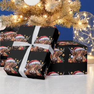 Hoogland Koe Kerst Vaarzen Boerderij Boer Dierenli Cadeaupapier