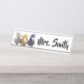 Hoogland Koe Naam Bord Bureau Naambordje (Voorkant)