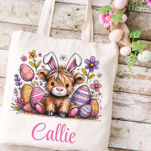 Hoogland Koe Pasen Kinder naam Meisjes Bunny Tote Bag