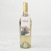 Hoogland koe portret eigen naam initiaal monogram flessenhanger (Op fles)