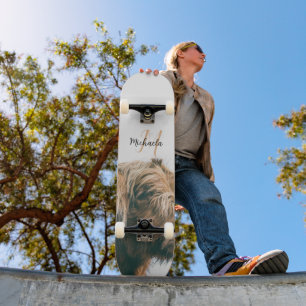 Hoogland koe portret eigen naam initiaal monogram skateboard