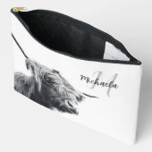 Hoogland koe portret initiaal monogram zwart wit etui (Open)