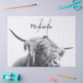 Hoogland koe portret initiaal monogram zwart wit tissuepapier (Craft)