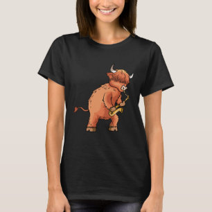 Hoogland Koe Saxofoon Muziek T-shirt