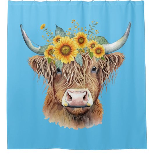 Hoogland Koe Shower Curtain Douchegordijn (Voorkant)