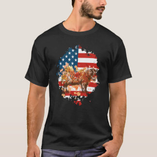 Hoogland Koeienprint Dier Schattige Cowgirl Voor V T-shirt