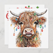 Hoogland Kortharige Koe Wenskaart Feestdagenkaart (Voorkant / Achterkant)