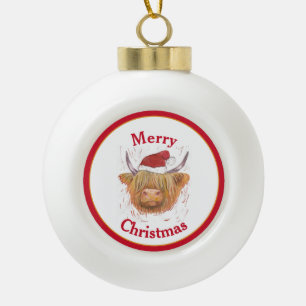 Hoogland Pet Rood Lijst Kerst Keramische Bal Ornament