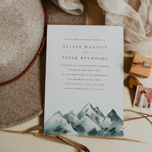 hoogland Waterverf Mountain Range Wedding Kaart