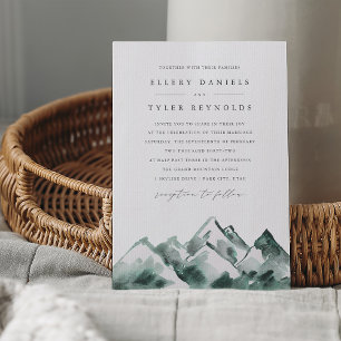 hoogland Waterverf Mountain Range Wedding Kaart