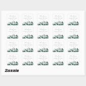 hoogland | Waterverf Mountain Wedding Dank u Vierkante Sticker (Vel)