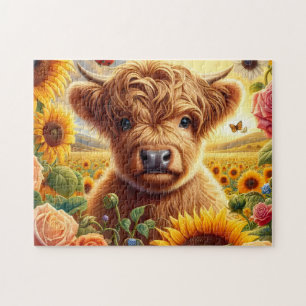 Hooglanders Koe Zonnewiel Legpuzzel