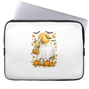 Hooglandkoe Halloween in spookkostuum Laptop Sleeve