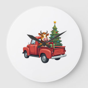 Hooglandkoe in Truck Farm Boer Kerst koe Ca Grote Klok