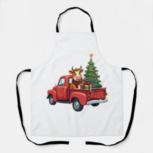 Hooglandkoe in Truck Farm Boer Kerst Koe Ca Schort