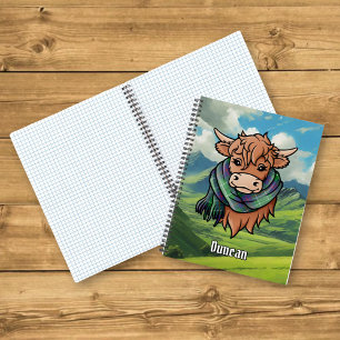 Hooglandrund met Duncan Tartan Sjaal Notitieboek