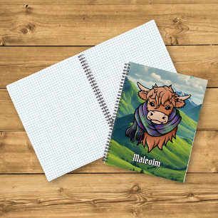 Hooglandrund met Malcolm Tartan Sjaal Notitieboek
