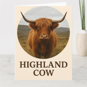 Hooglandrund Portret Poster met "Highland Cow"  Kaart