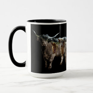 Hooglandrundvee ontwerp, koffiemok mok