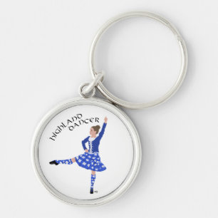 Hooglandse danser in het blauw sleutelhanger