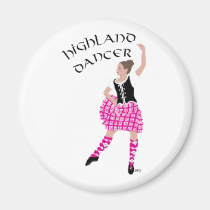 Hooglandse Danser Roze Magneet