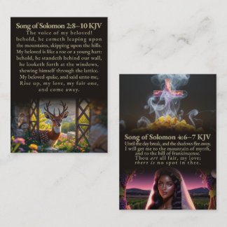 Hooglied van Salomo 2:8-10 en 4:6-7 KJV Kaart Box Visitekaartje