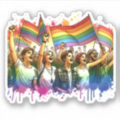hoogmoed | LGBTQIA + mensen en vlaggen Sticker (Voorkant)