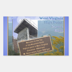 HOOGPUNT WEST VIRGINIA SPRUCE KNOB RECHTHOEKIGE STICKER
