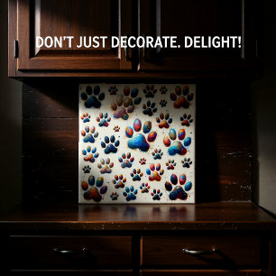 Hoogspanningsgekleurde hoekpootafdruk tegeltje