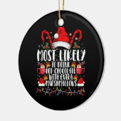 Hoogst waarschijnlijk Drink hete chocolade marshma Keramisch Ornament (Links)