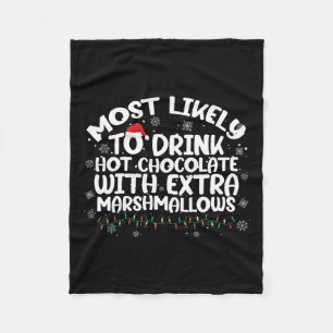 Hoogst waarschijnlijk om hete chocoladeKerstmisfam Fleece Deken
