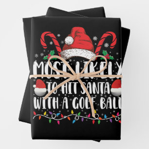 Hoogst waarschijnlijk om Kerstman met een golfbal Inpakpapier Vel