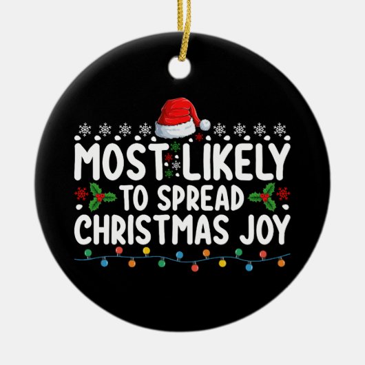 Hoogst waarschijnlijk om Kerstvreugdevakantie te v Keramisch Ornament (Voorkant)