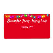 Hoogste Grens Kerstmislichten Document Etiket Naam (Voorkant)