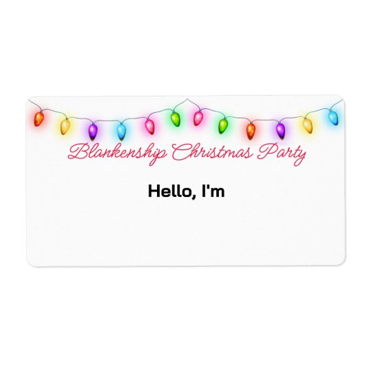 Hoogste Grens Kerstmislichten Document Etiket Naam (Voorkant)