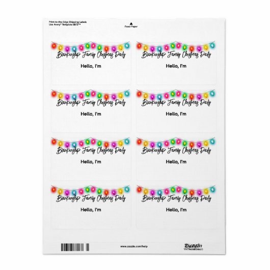 Hoogste Grens Kerstmislichten Document Etiket Naam (Full Sheet)