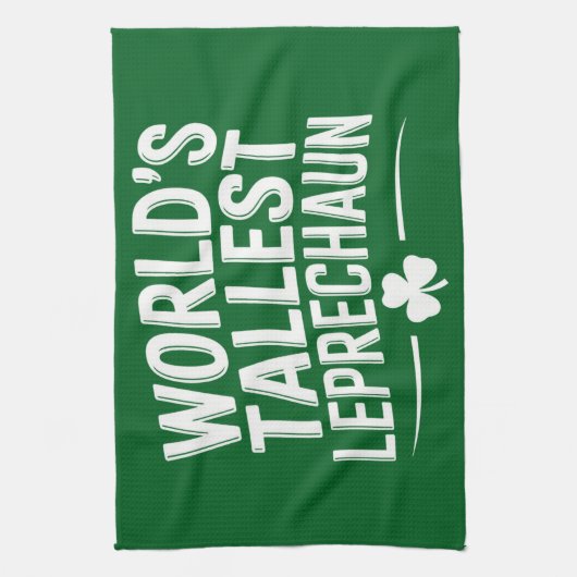 Hoogste Leprechaun St. Patrick's Day ter wereld Theedoek (Verticaal)