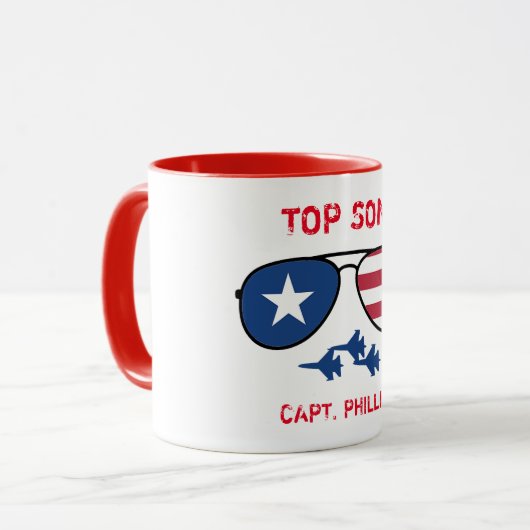 Hoogste persoon Amerikaanse luchtmacht Vighter Jet Mok (Voorkant links)