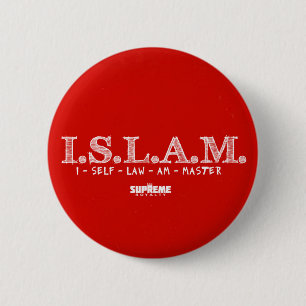 Hoogste Royalty I.S.L.A.M.-Button (rood/wit) Ronde Button 5,7 Cm
